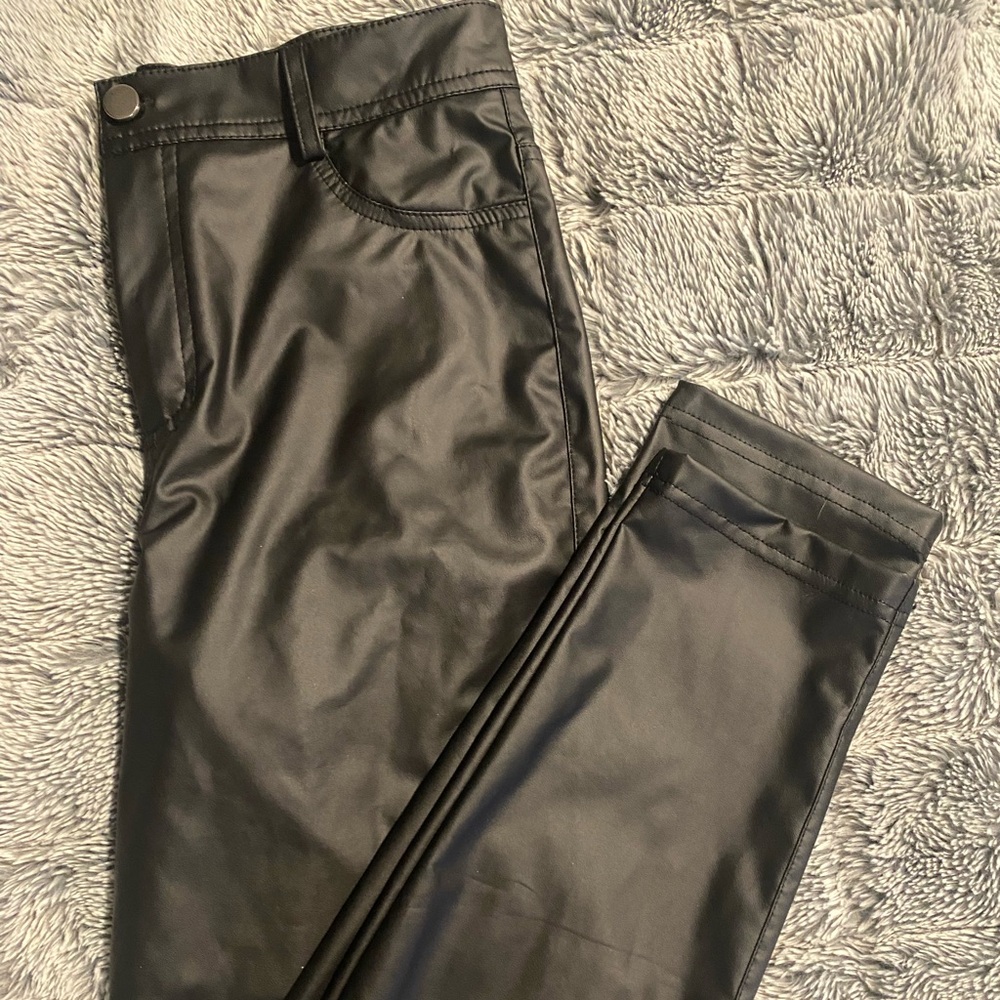 Faux leather pants